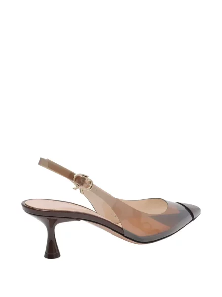 Pantofi cu toc Gianvito Rossi transparente slingback maro