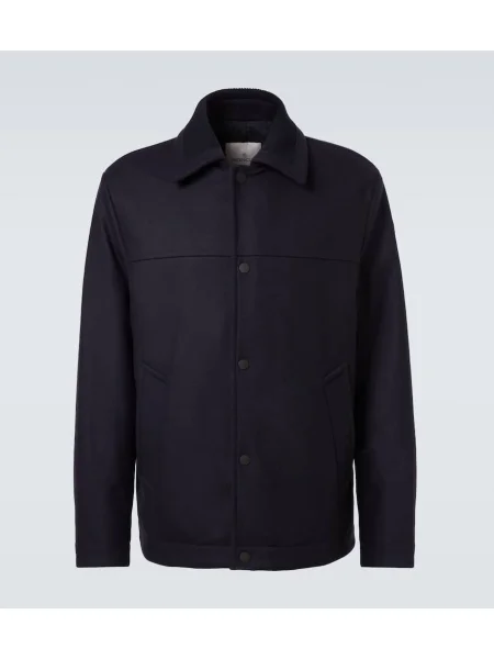 Вълнено пухено яке Moncler синьо