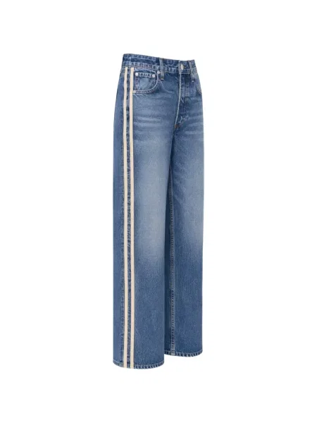 Blugi Rag & Bone cu dungi albastru