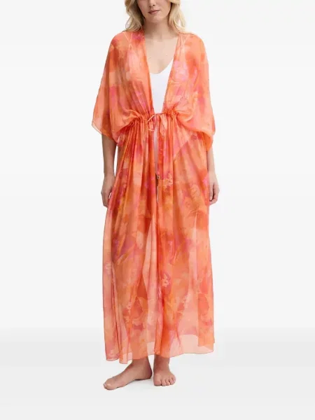 Halat Guess cu model floral cu imagine cu cordon portocaliu