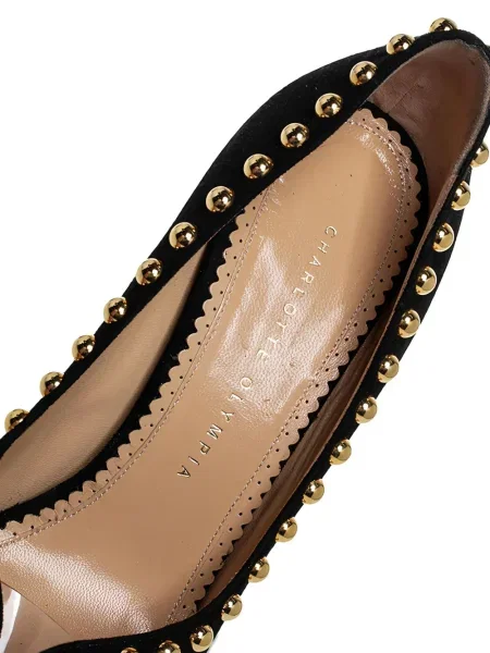 Pantofi cu toc Charlotte Olympia cu platformă cu tepi negru