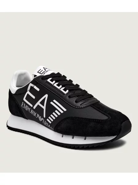 Sneakers | piele întoarsă negru