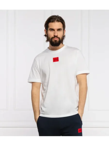 HUGO Tricou Diragolino / roșu deschis / negru alb