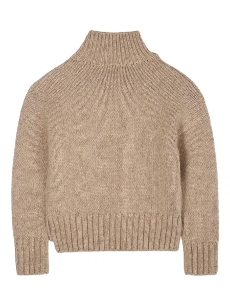 Sweter z golfem dziecięcy Zadig & Voltaire brązowy