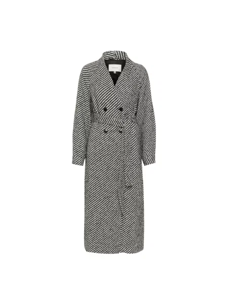 Bukiecik płaszcz Gestuz z dekoltem w serek biały