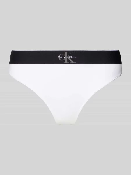 Stringi z Wzór z logo Calvin Klein Underwear białe