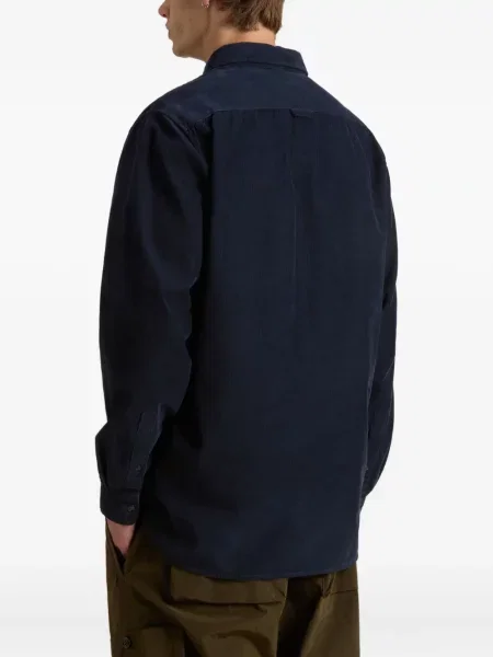 Cămașă Woolrich de catifea cord albastru