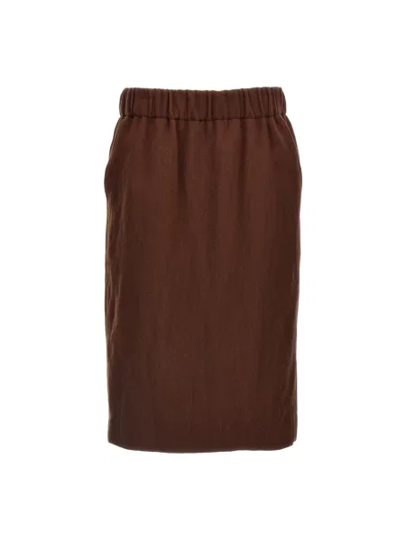 Spódnica Dries Van Noten wełniana brązowa
