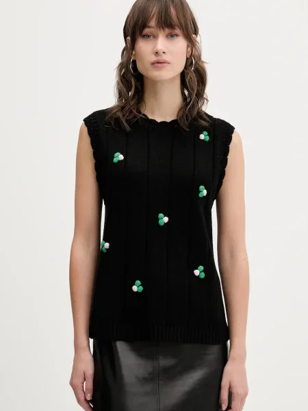 Stine Goya vestă din amestec de lână negru