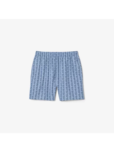 Lacoste Kąpielówki Z Nadrukiem Monogramu niebieskie