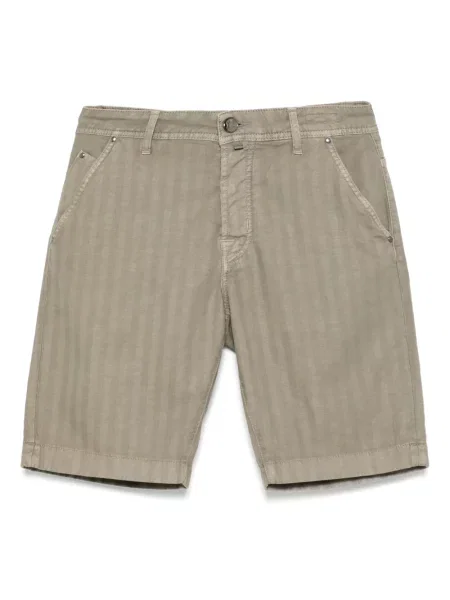 Pantaloni scurți Jacob Cohën cu model herringbone maro