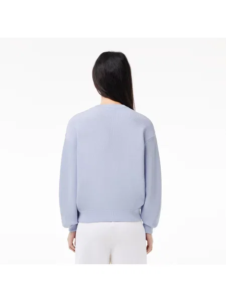 Lacoste Sweter Z Okrągłym Dekoltem Z Bawełny Organicznej niebieski