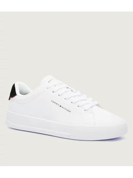 Tommy Hilfiger De piele sneakers alb