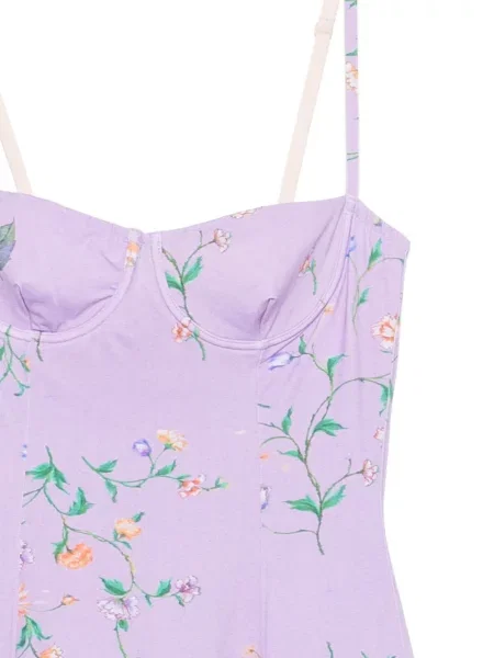 Rochie din denim Moschino Jeans cu imagine de costum violet