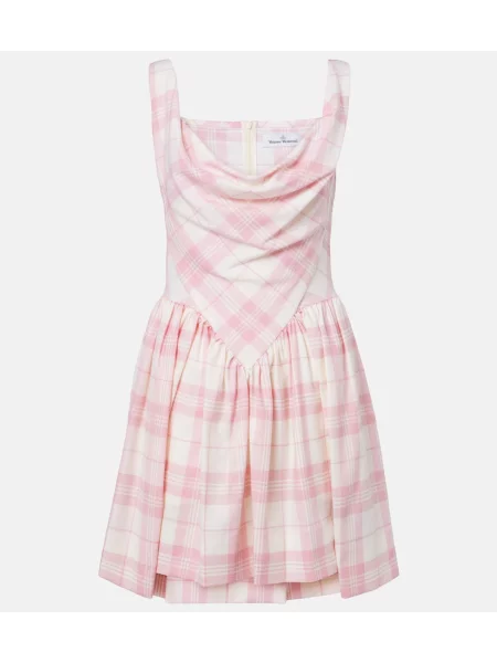 Rochie Vivienne Westwood de lână în carouri roz