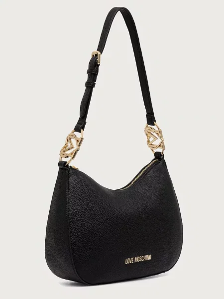 Love Moschino kabelka hobo dámska z imitácie kože čierna