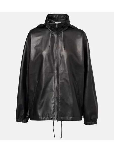 Geanta de piele The Row negru