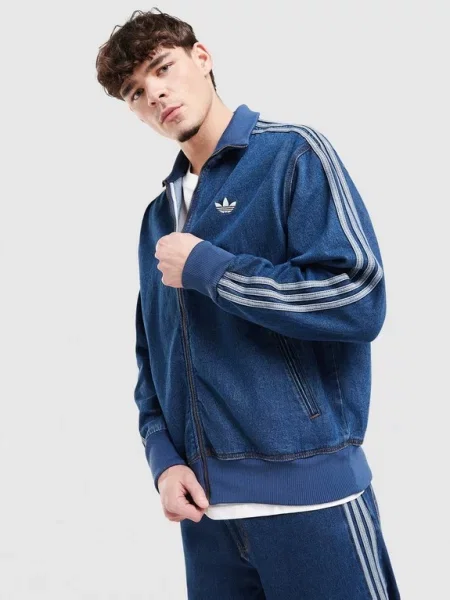 Mikina adidas Denim Fb Tt Medvin L modrá