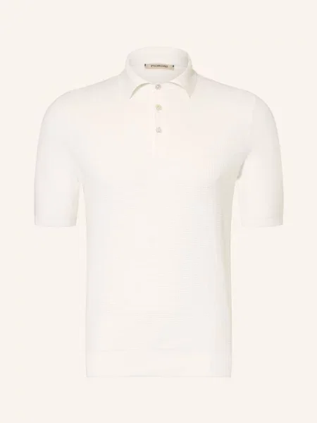 Fioroni Dzianinowa Koszulka Polo weiss biała