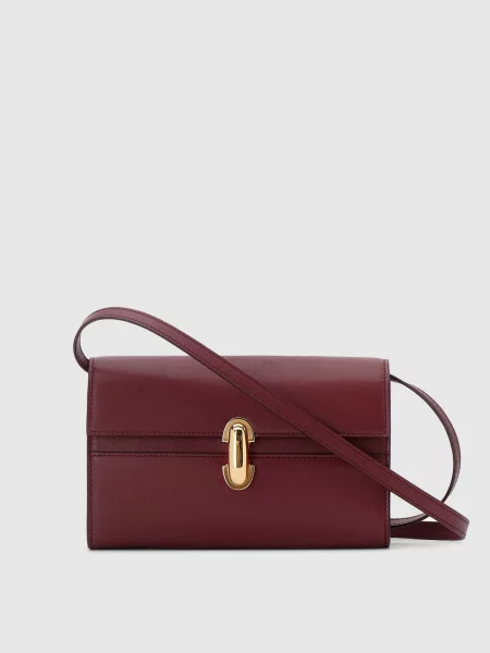Шкіряна сумка крос-боді Symmetry Savette бордова