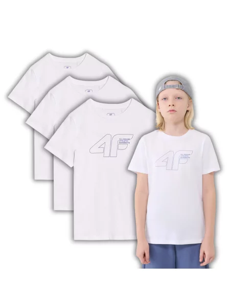 4F t-shirt koszulka chłopięca biała