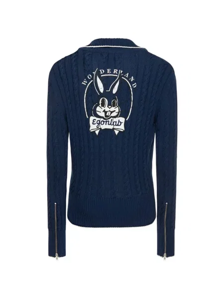 Dzianinowy kardigan Egonlab niebieski