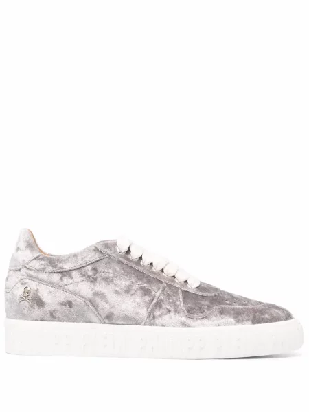 Sneakerși Philipp Plein de catifea gri