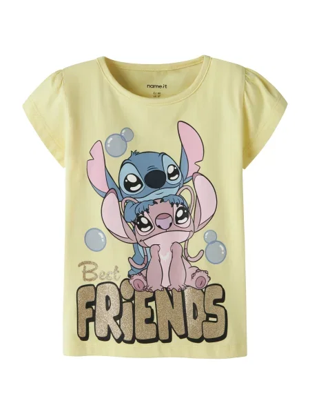 NAME IT Tricou NMFFuba Stitch marin / galben deschis / auriu / roz albastru