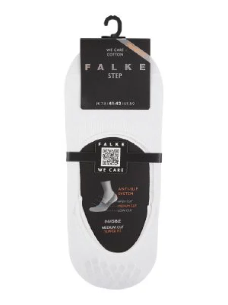 Skarpetki stopki z detalem z logo model ‘Step Medium Cut’ Falke białe