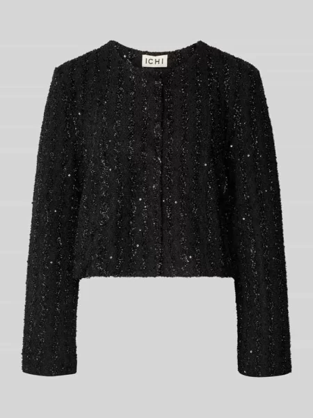 Żakiet z okrągłym dekoltem model ‘NINKY’ Ichi czarna