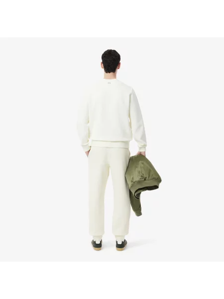 Lacoste Spodnie Dresowe Double Face Piqué biały