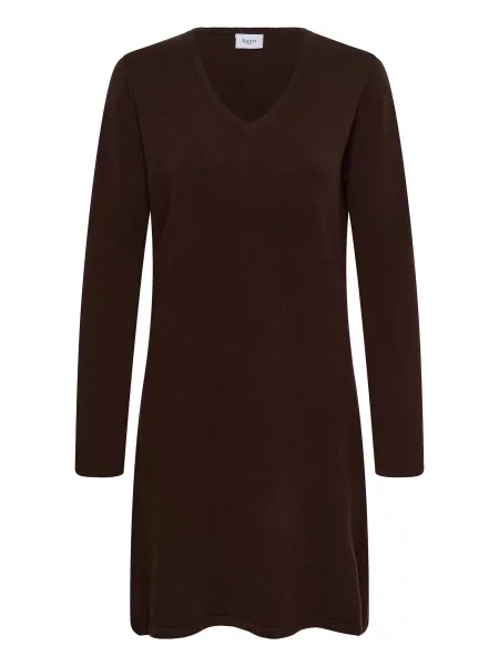 SAINT TROPEZ Úpletové šaty Kleid Amber' hnědá