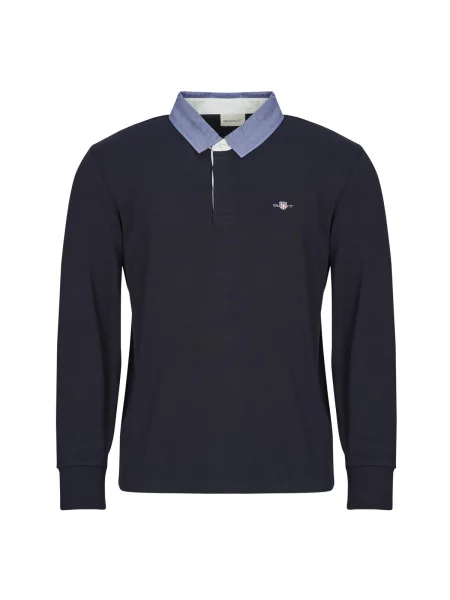 Polo majica Gant z dolgimi rokavi modra