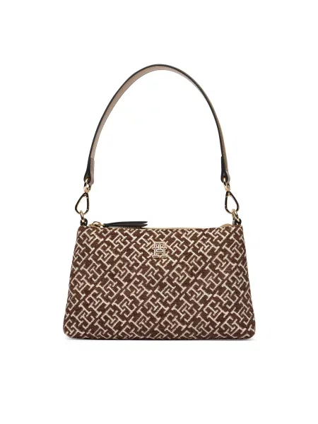 Tommy Hilfiger Дамска чанта Th Jacquard Mini Shoulder Bag кафяв