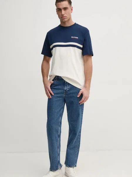 Kratka majica Tommy Hilfiger mornarsko modra