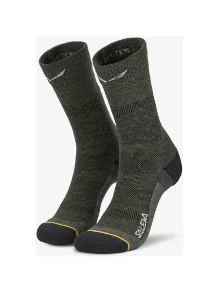 Skarpety Salewa Ortles Merino Crew zielono oliwkowy czarny