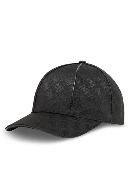 Шапка с козирка Guess дамска с десен черно