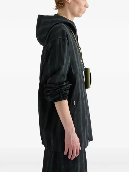 Geacă Jil Sander în carouri cu imagine negru