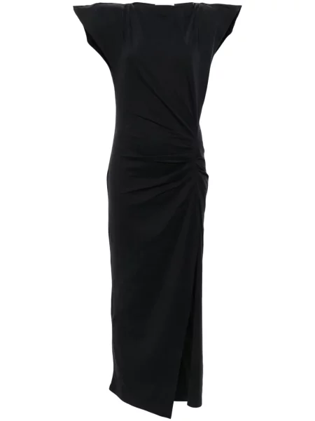 Rochie midi Isabel Marant plisată până la genunchi de costum negru
