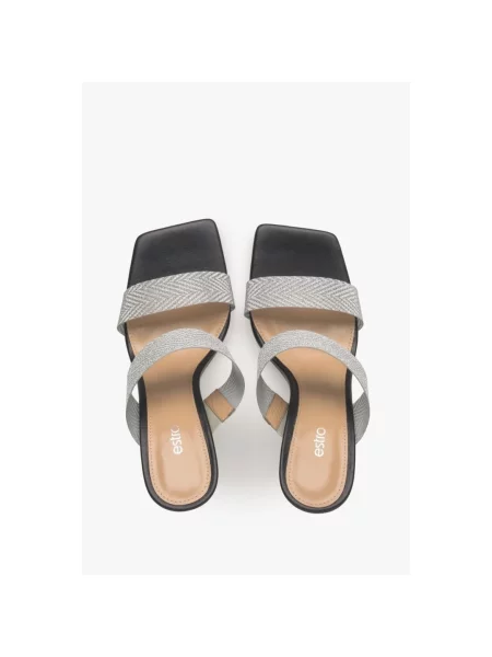 Кожаные мюли Estro черные