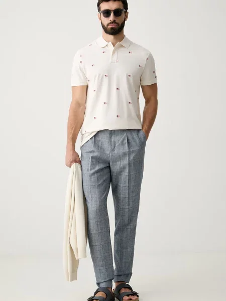 Tricou polo Tommy Hilfiger bej