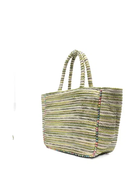 Geantă shopper Marc Ellis cu dungi verde