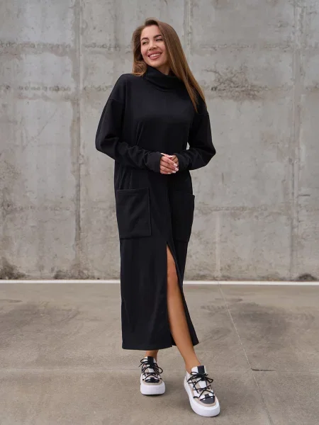 Вовняна Сукня максі ISSA Plus чорний