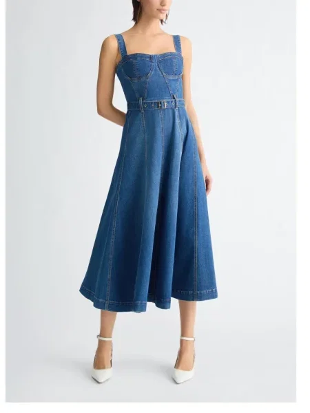 Rochie din denim Liu Jo de costum albastru