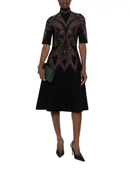 Rochie midi Etro cu model paisley negru