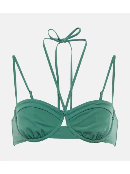 Bikini Ulla Johnson cu gât halter verde