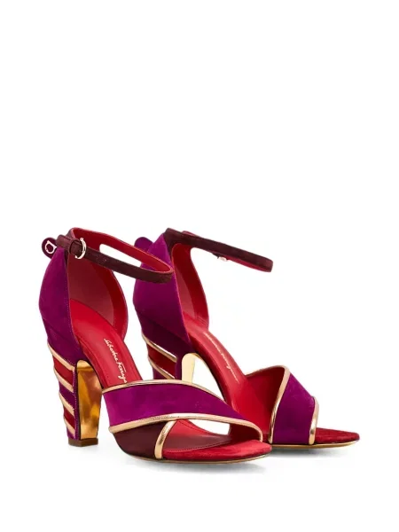 Велурени сандали Ferragamo виолетово