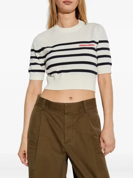 Tricou Dsquared2 cu broderie alb