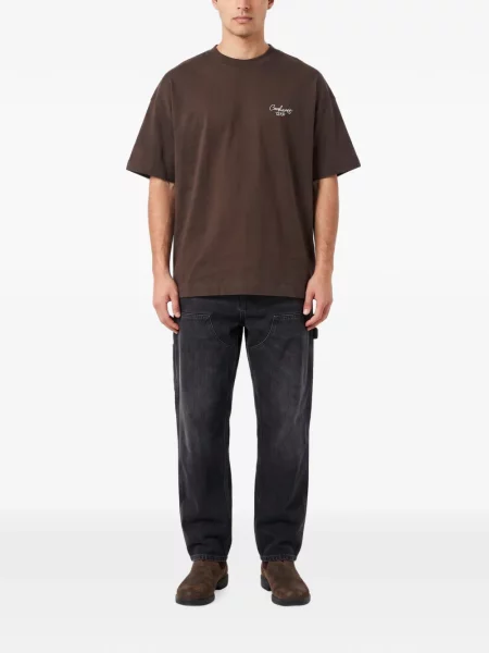 Μπλούζα Carhartt Wip με αυτόγραφο καφέ
