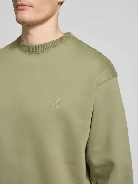 Bluza z wyhaftowanym motywem model ‘KARIO’ Drykorn zielona